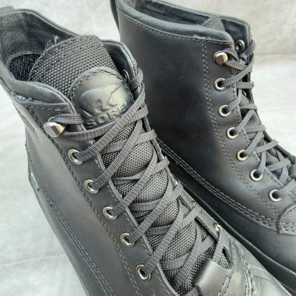 Sorel Caribou X Boot Lace Gore-Tex Vibram Black Leather Waterproof Boots Size 13